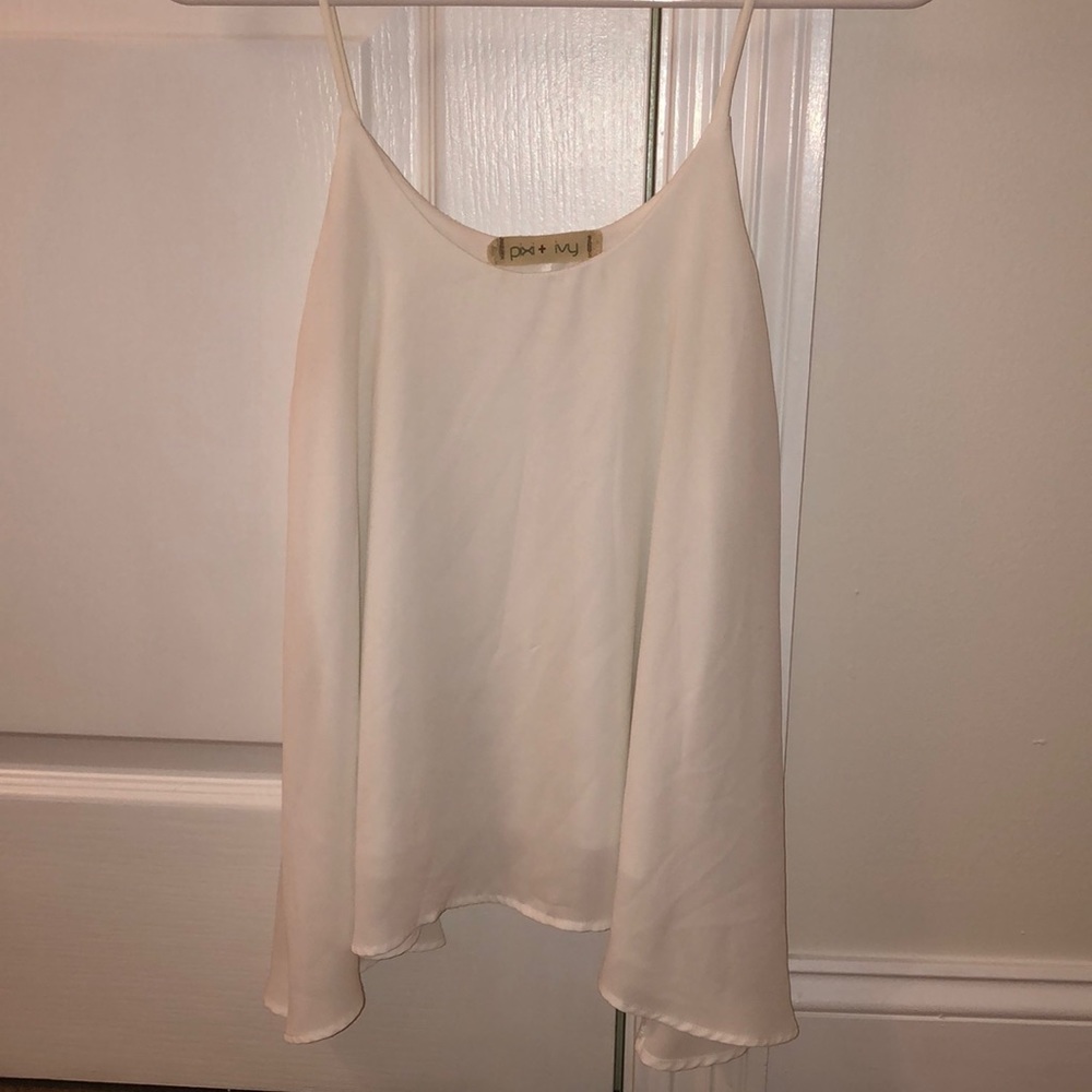 White Flowy Tank